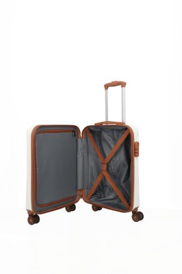 Travelite BALI Trolley S 4w weiss / cognac