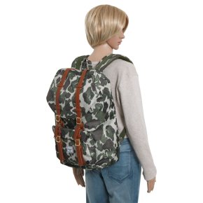 HERSCHEL LITTLE AMERICA Rucksack frog camo/tan