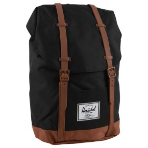 RETREAT Rucksack black/saddle brown