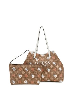 Guess VIKKY II large tote latte logo multi