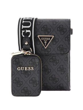 Guess LATONA FLAP CHIT CHAT coal logo