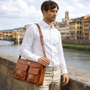 the bridge Herrentasche mit Schirmhalter marrone