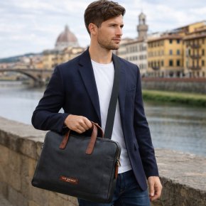 the bridge Laptopmappe nero/marrone