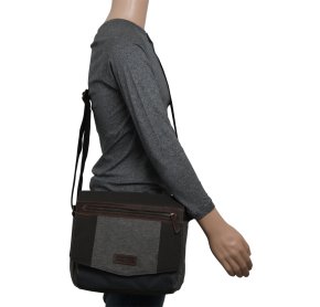 Troop London Messengerbag Laptop Canvas grey