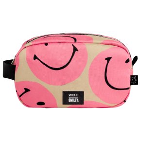 WOUF SMILEY pink toiletry bag