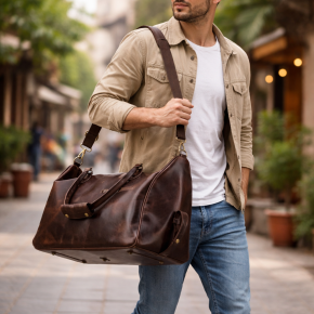 BUCKLE & SEAM Linwood weekender braun/blau